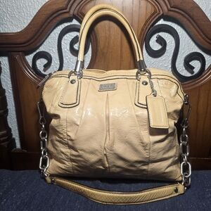 Coach Kristin Yellow Patent Leather Satchel Shoulder Bag 16016